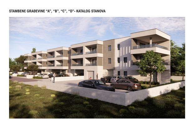 Pula, Stinjan - moderno edificio de nueva construcción con cuatro edificios en hilera, aparcamiento privado - no lejos del mar y las playas