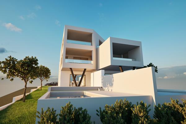 Vodice, YENİ BİNA, 4 daireli, yüzme havuzlu ve deniz manzaralı modern bina