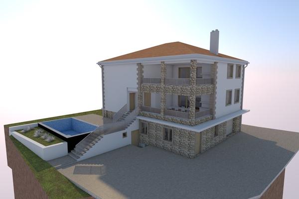 Hvar, Jelsa, yapım aşamasında konut ve ticari bina