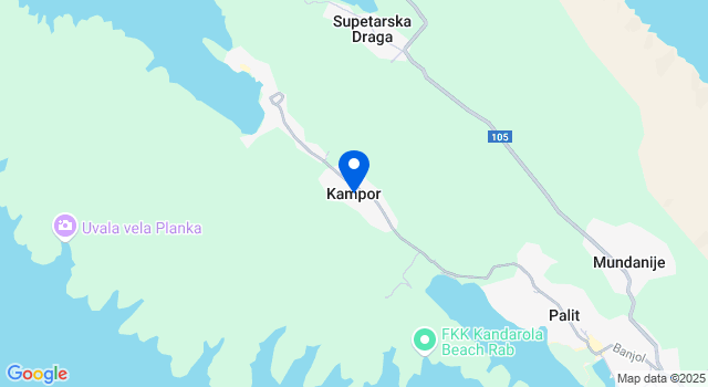 Otok Rab Map Otok Rab, Kampor, jedinstvena mediteranska vila 80m od...