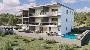 Istria, Novigrad, exclusive apartment with two bedrooms and two terraces near the sea, S7