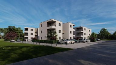 Şibenik, birinci katta teraslı tek yatak odalı daire, 52,18 m²