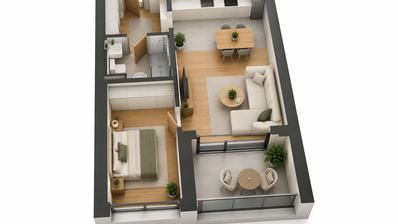 Zágráb, Blato, modern két szobás üzlethelyiség 49 m²-en garázsbeállóval, új építésű