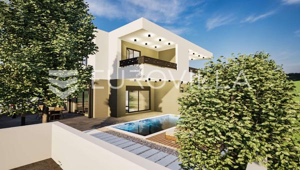 Vodice, dvoetažni stan s bazenom i vrtom u izgradnji, 100,34 m²