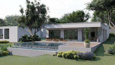Istria, Labin, modern single-storey house with swimming pool