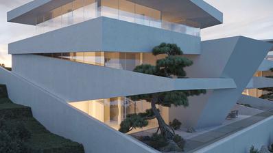 Labin, arredores, villa de design exclusiva com vistas panorâmicas para as ilhas e piscina na cobertura