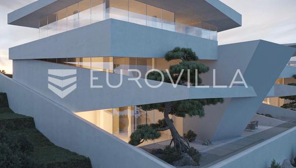 Labin, omgivelser, eksklusiv designervilla med panoramaudsigt over øerne og en tagterrassepool