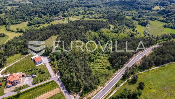 Istrien, Gračišće, en unik byggtomt om 2 000 m² omgiven av skog om 36 789 m²