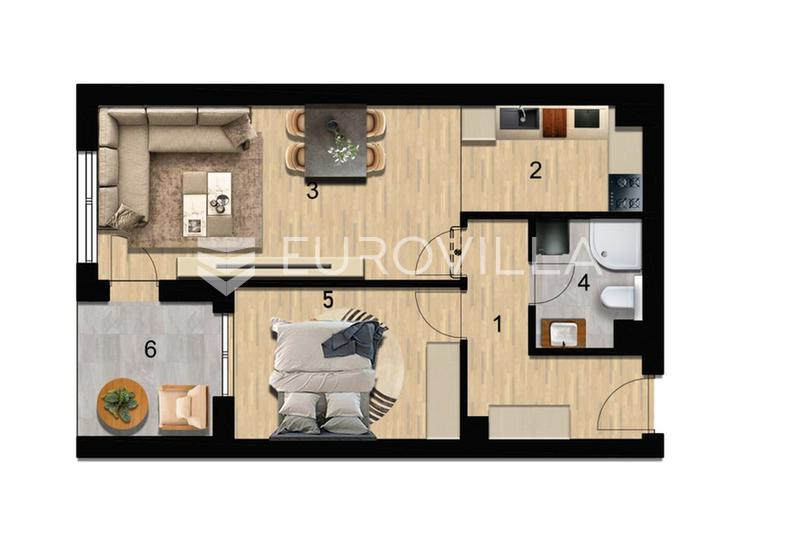 Zagreb, Borovje, en luksuriøs ettroms leilighet på 47 m², parkering, bod, NYBYGG - 8