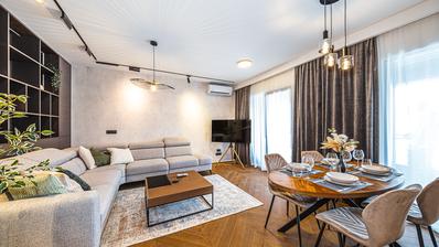 Záhřeb, Crnomerec, designový třípokojový byt o rozloze 83 m² a garážové stání