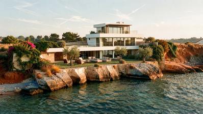 Ljubac - terreno fronte mare con un progetto per una villa di lusso