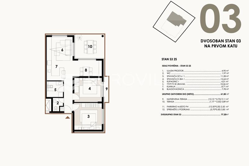 Vir, Appartement au premier étage, Nouvelle construction, à 100 m de la mer - 6