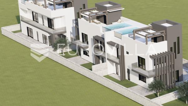 Privlaka, Sabunike, villa de lujo con piscina en la azotea a 450 m del mar