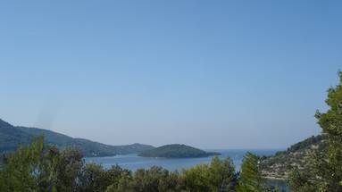 Korčula, Vela Luka, land in a construction zone with a sea view