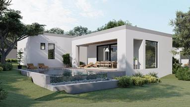 Istria, Labin, modern single-storey house with swimming pool in a quiet location