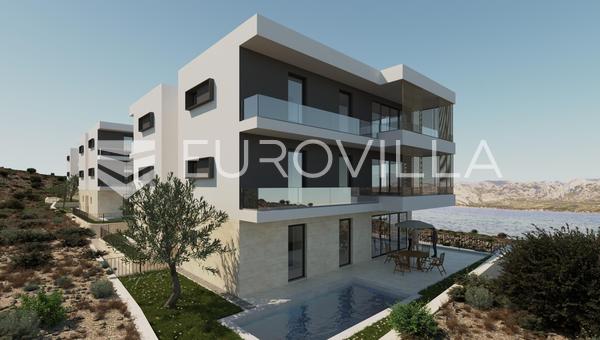 Zadar, Vinjerac, apartamento de dos dormitorios A6, vistas al mar, 2ª planta