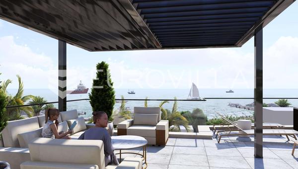 Zadar, Sukosan, espectacular ático con terraza en la azotea, en primera línea de mar, 249,10 m²