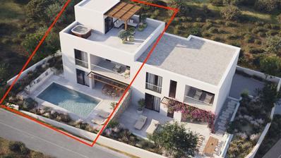 Vodice, luxus háromszintes apartman medencével és tetőterasszal, panorámás tengeri kilátással