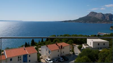 Omiška rivijera, jednosoban stan s pogledom na more i grad, 57.94 m²