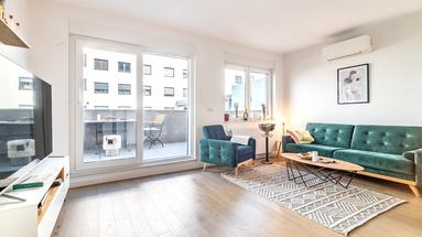 Zágráb, Vrbani, gyönyörű háromszobás lakás 55,58 m² és terasz 90 m²