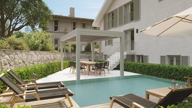 Isla de Krk, Malinska, excelente apartamento de un dormitorio de 47 m², piscina, terraza y jardín