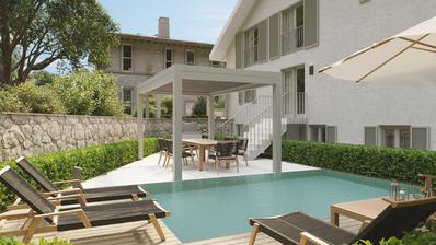 Isla de Krk, Malinska, excelente apartamento de un dormitorio de 47 m², piscina, terraza y jardín