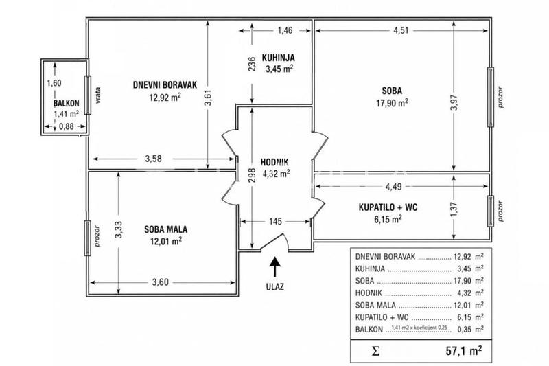 Rijeka, Belveder, trosoban stan 58,61 m² s pogledom na more - 9