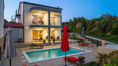 Istria, Duga Uvala, vila s bazénom a výhľadom na more