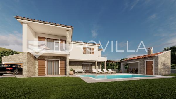 Istria, Oprtalj, terreno edificable con proyecto y permiso de construcción en el corazón de Istria.