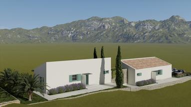 Novi Vinodolski, Ledenice, land 724 m² with a project for two semi-detached houses every 60 m²