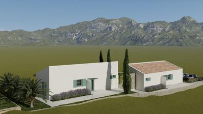 Novi Vinodolski, Ledenice, grond 724 m² met een project voor twee halfvrijstaande woningen van elk 60 m²