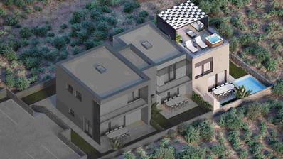 Vodice, modern drievoudig huis, 105 m²