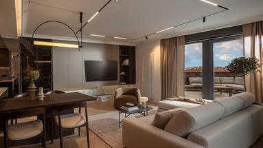 Zagreb, een exclusief en luxueus penthouse met een groot terras en een garage van 250 m²