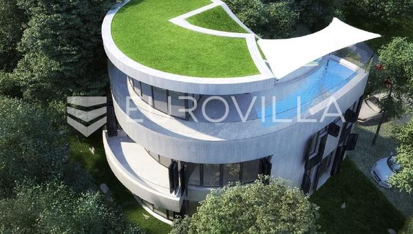 Opatija, Icici, luxusvilla a tengerparton, panorámás kilátással a tengerre és a Kvarnerre