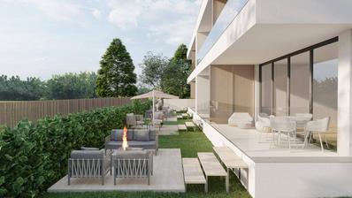 Rovinj, omgivningar, markplanslägenhet i en modern nybyggnad med trädgård och parkering