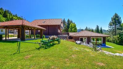 Fuzine, Vrata, Lujosa villa de madera con piscina cubierta climatizada y zona de bienestar