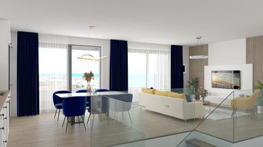 Pag, Povljana - Dvojúrovňový štvorizbový apartmán, 180 m od mora, S8.