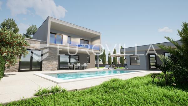 Zadar, Rastane Gornje, casa moderna com piscina e instalação auxiliar.
