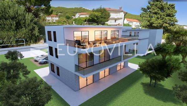 Rab Adası, Banjol, deniz manzaralı şehir villasında modern daire, 59 m²