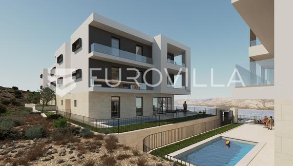 Zadar, Vinjerac, apartamento de dos dormitorios B2 con piscina y jardín, planta baja