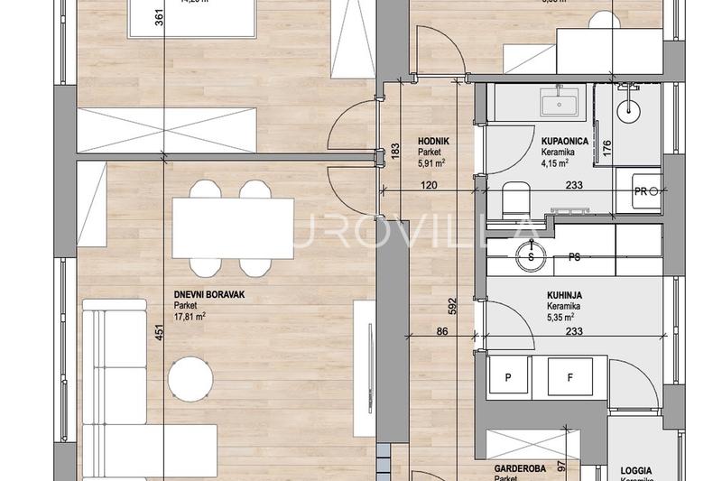 Zagreb, Donji Grad, Luksuriøst renovert toromsleilighet med loggia, 60 m² - 15