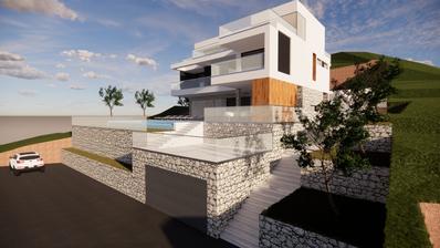 Riviera de Omiš, terreno edificável com alvará de construção válido