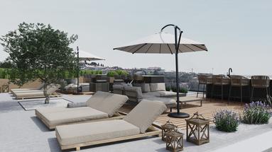 Istria, Tar, two-room apartment with roof terrace