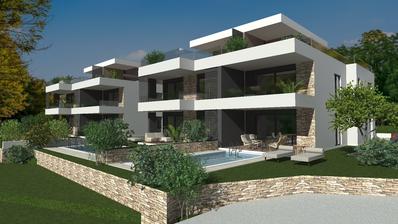 Istra, Tar, novogradnja - stan u prizemlju 71,40 m2 s bazenom i vrtom