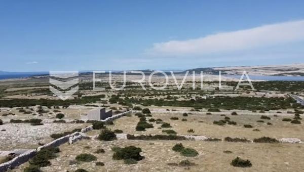 Pag, Kolan, terreno edificable con vistas al mar.