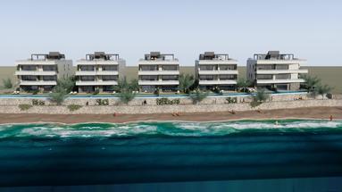 Okres Zadar, ostrov Pag, dvoupokojový apartmán v luxusní novostavbě PRVNÍ ŘADA U MOŘE.