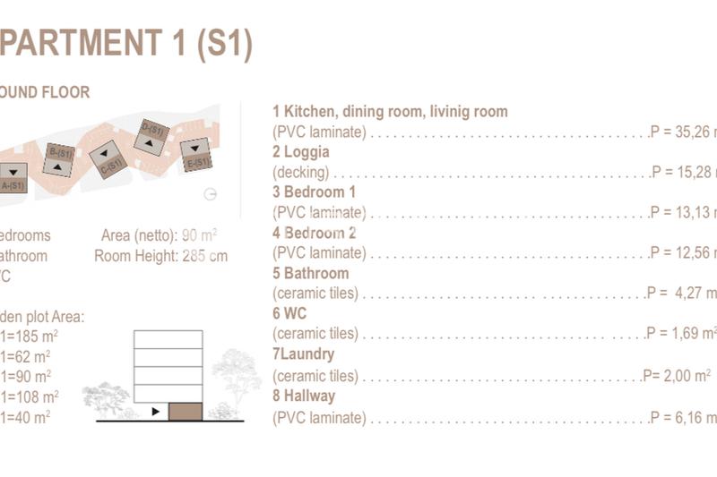 Trogir, Seget Donji, Zweizimmerwohnung im Erdgeschoss, Nettowohnfläche 90 m² - S1 - D - 6