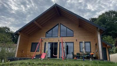 Gornji Kneginec, Varazdin Breg, nowoczesny drewniany dom na łonie natury z dużą posiadłością i panoramicznym widokiem
