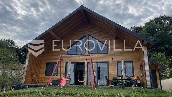 Gornji Kneginec, Varazdin Breg, nowoczesny drewniany dom na łonie natury z dużą posiadłością i panoramicznym widokiem