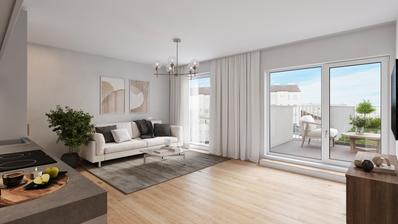 Østrig, Wien, NYBYGGERI, luksuriøs toværelses lejlighed med have på 67,18 m²
